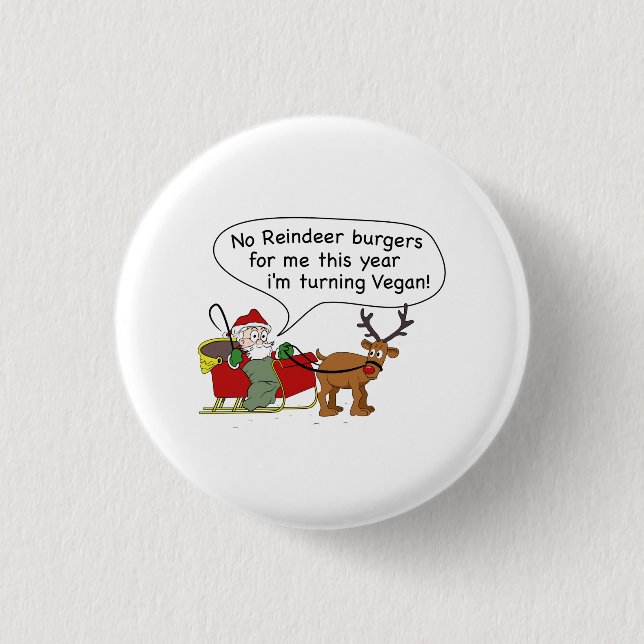Vegan Santa 3 Cm Round Badge (Front)