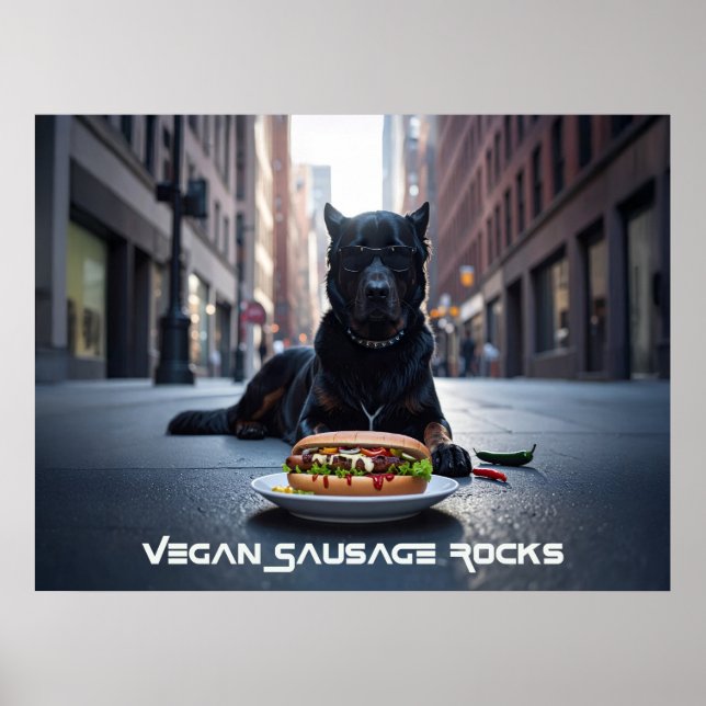 VEGAN SAUSAGE ROCKS - FUN POSTER (Front)