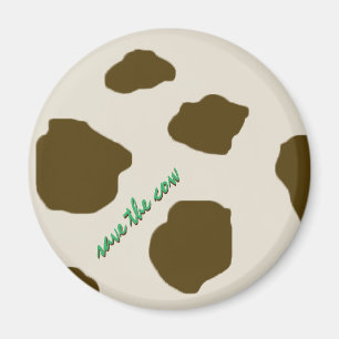 Vegan SAVE THE COW Brown Skin Magnet
