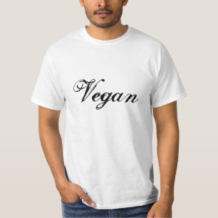 Vegan Slogan. Black and White. Custom T-Shirt