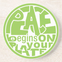 Vegan Slogan Peace Begins On Your Plate
