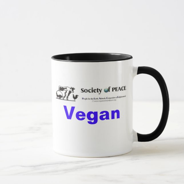 Vegan Society of PEACE logo mug (Right)