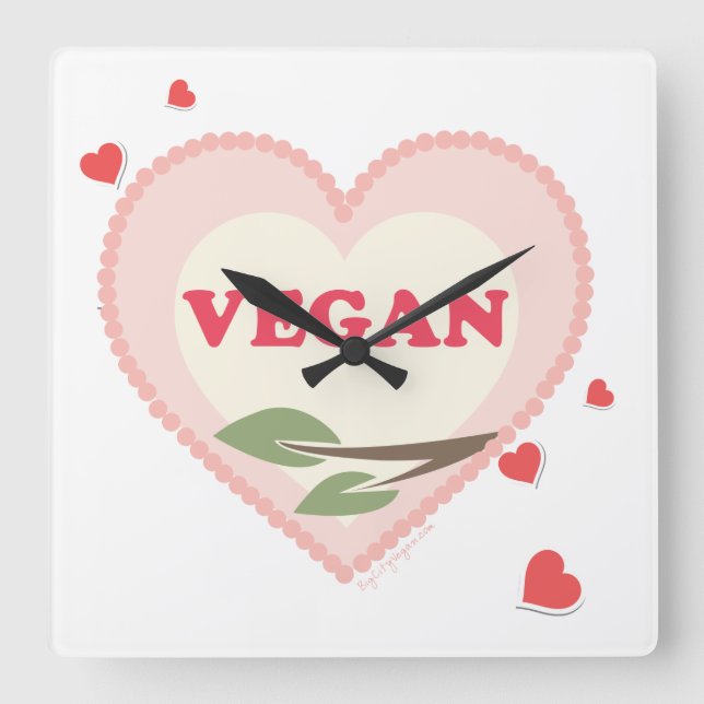Vegan Square Wall Clock (Front)