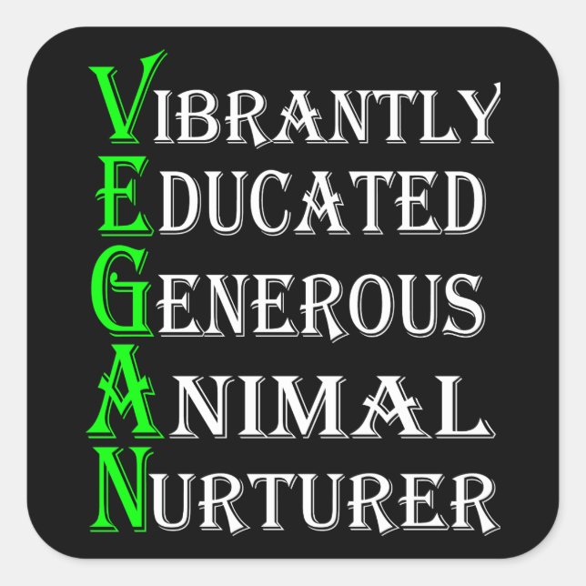 Vegan Sticker For Animal Lovers, Vegan (Front)