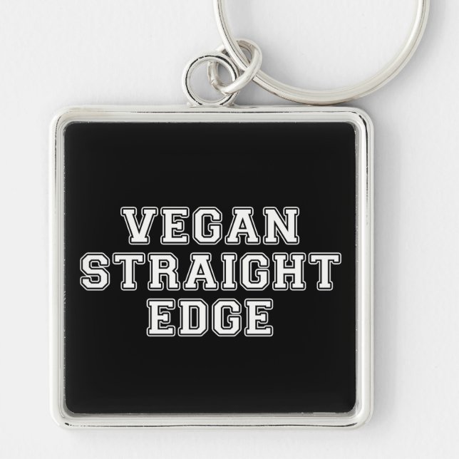 Vegan Straight Edge Key Ring (Front)