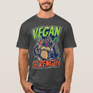 Vegan Strength Gorilla Design Vegan  T-Shirt
