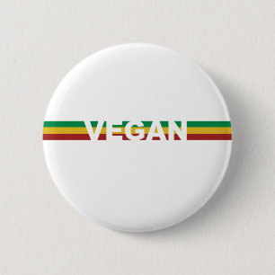 Vegan Stripes Rasta 6 Cm Round Badge