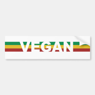 Vegan Stripes Rasta Bumper Sticker