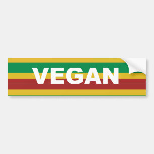 Vegan Stripes Rasta Bumper Sticker