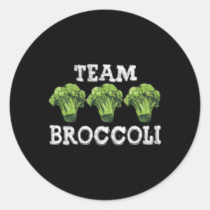 Vegan Team Broccoli Love Vegetables Vegetarian Pla Classic Round Sticker