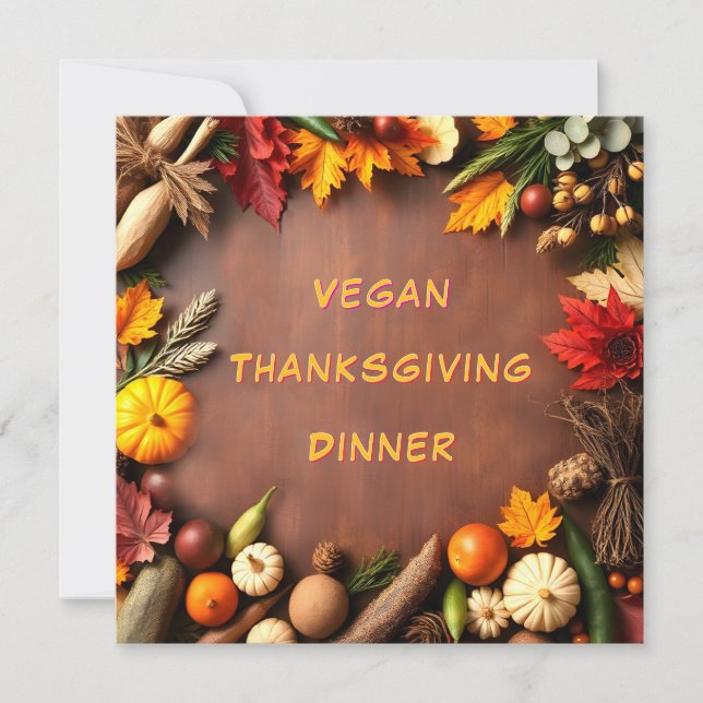 Vegan Thanksgiving Dinner Invitation (Front)