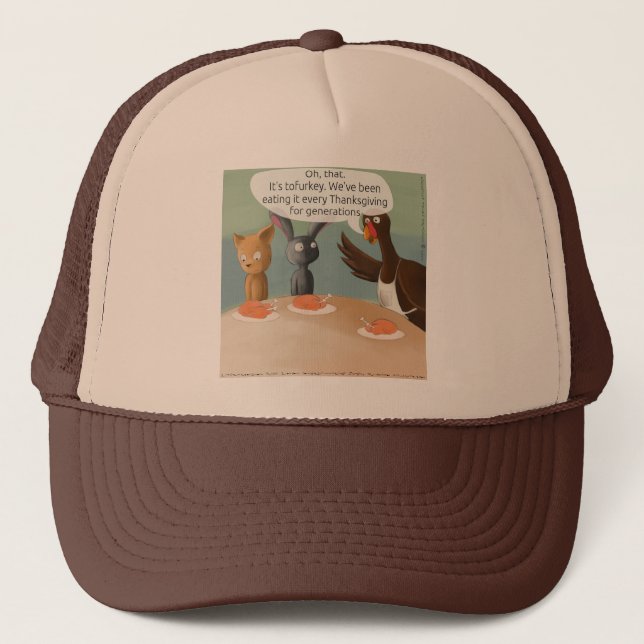 Vegan Thanksgiving Funny Trucker Hat (Front)