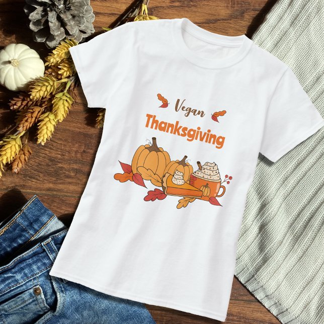 Vegan Thanksgiving T-Shirt (Vegan Thanksgiving white t-shirt .
)