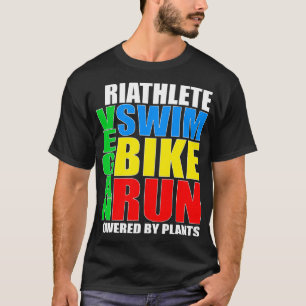 Vegan Triathlete Swim Bike Run T-Shirt