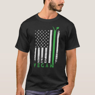 Vegan USA American Flag World Vegetarian Day T-Shirt