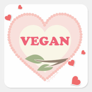 Vegan Valentines Day Square Sticker