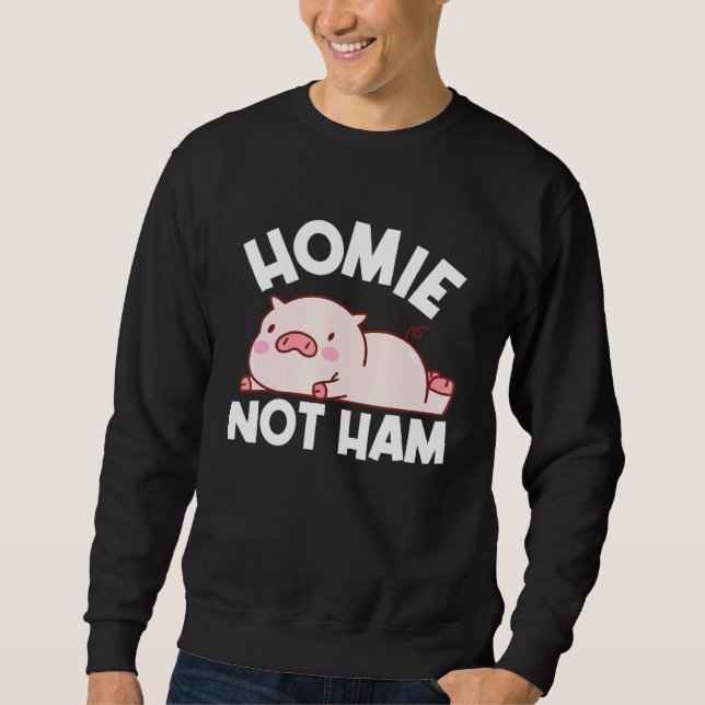 Vegan Veganism Vegetarian Pig Free Diet No Meat Pl Sweatshirt (Front)