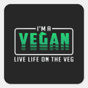 Vegan Veganism Veggie Animal Rights Funny Gift Square Sticker