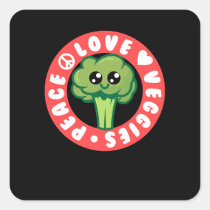 Vegan Vegetables Broccoli Square Sticker