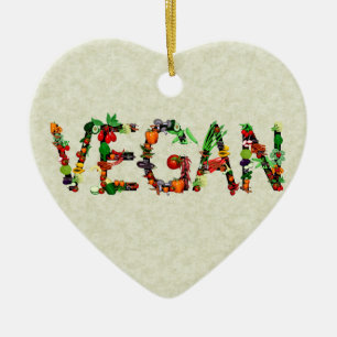 Vegan Vegetables Ceramic Tree Decoration