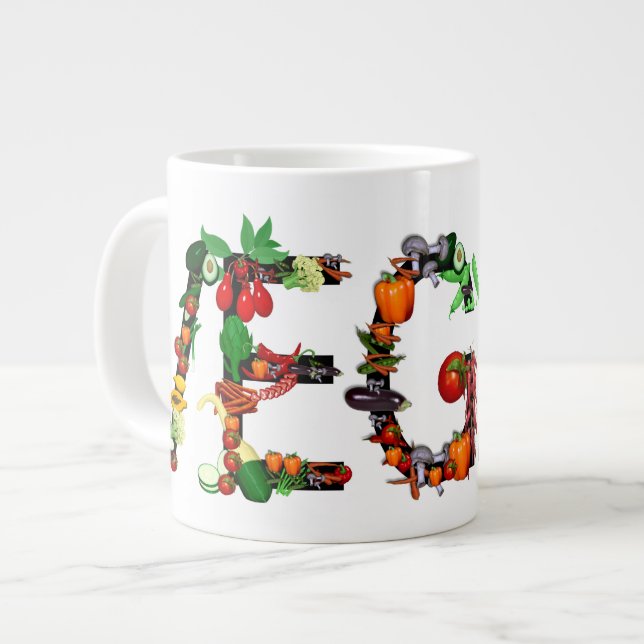 Vegan Vegetables Large Coffee Mug (Front Left)