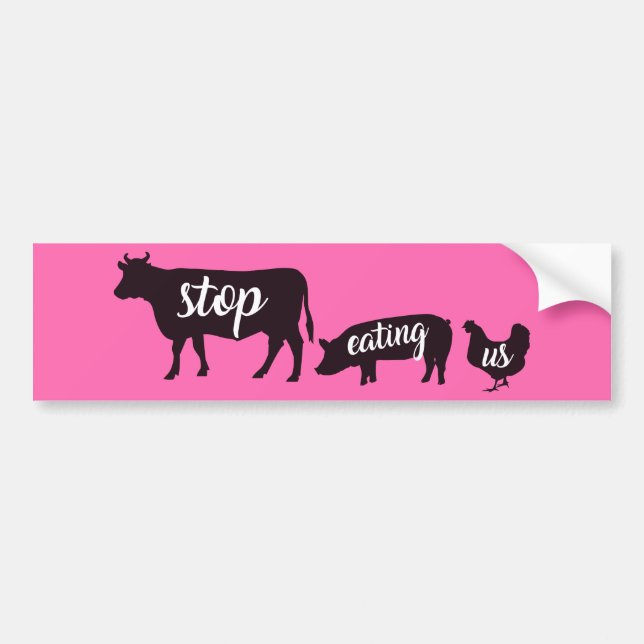 Vegan Vegetarian Animal Rights Bumper Sticker (Front)