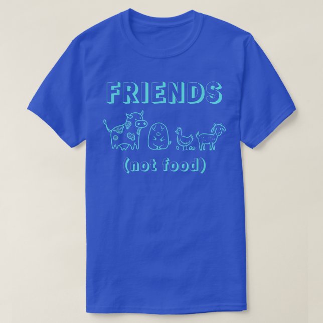 Vegan Vegetarian Food Vegans Friends Cow Pig Chick T-Shirt (Design Front)