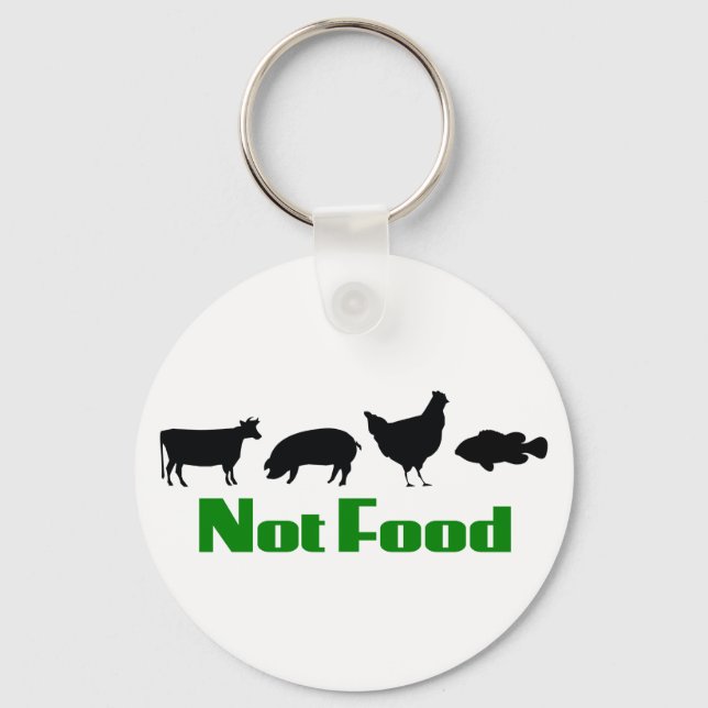 Vegan / Vegetarian Not Food Key Ring (Front)