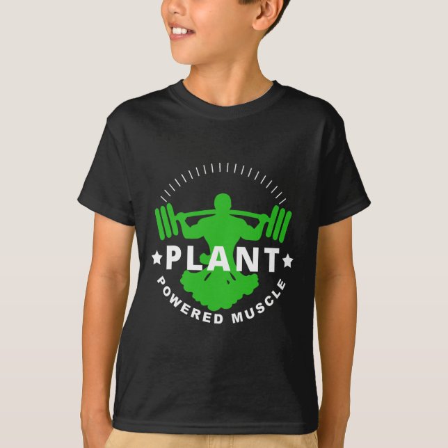 Vegan Vegetarian Plant Broccoli Bodybuilding Lift  T-Shirt (Front)