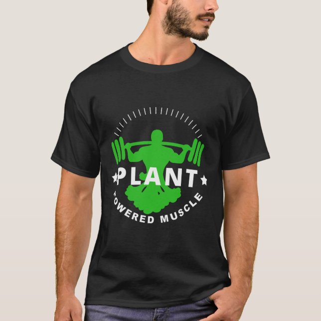 Vegan Vegetarian Plant Broccoli Bodybuilding Lift  T-Shirt (Front)