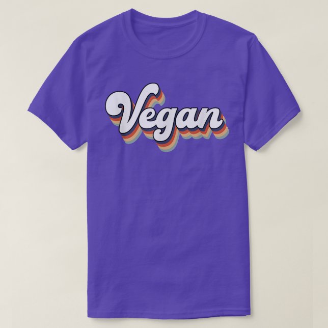 Vegan Vegetarian Retro Style  T-Shirt (Design Front)