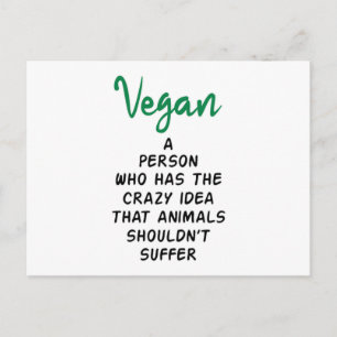 Vegan Vegetarian Veganism Food Veggie Animal Gift Postcard