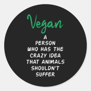 Vegan Vegetarian Veganism Food Veggie Gift Idea Classic Round Sticker