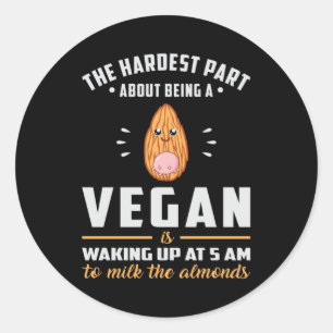 Vegan Vegetarian Veganism Veggie Vegetables Gift Classic Round Sticker