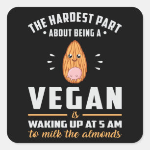 Vegan Vegetarian Veganism Veggie Vegetables Gift Square Sticker