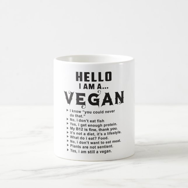 Vegan Vegetarian Vegetables Veganism Funny Gift Coffee Mug (Center)