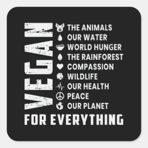Vegan Vegetarian Vegetables Veggie Veganism Gift Square Sticker