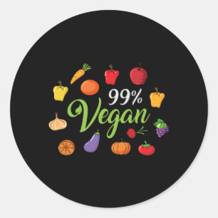 Vegan Veggie Animal Rights Veganism Funny Gift Classic Round Sticker