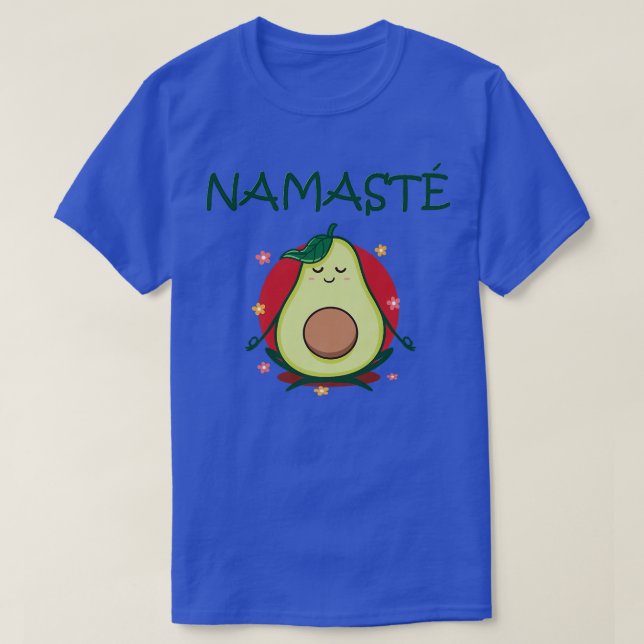 Vegan & Veggie Avocado Yoga Namaste Fitness Workou T-Shirt (Design Front)