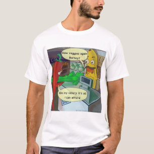 Vegan Veggie Shopping Cartoon Tee by Rick London