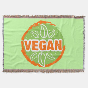 Vegan, Veggie, Vegetarian, Go Vegan Throw Blanket