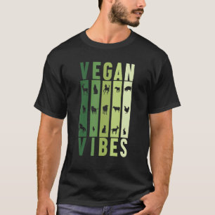 Vegan Vibes Animals Graphic Silhouette T-Shirt