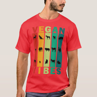 Vegan Vibes Herbivore Vegetarian Retro Vinatge Sty T-Shirt