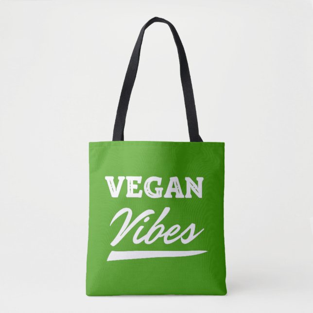 Vegan Vibes Vegetarian Tote Bag (Front)