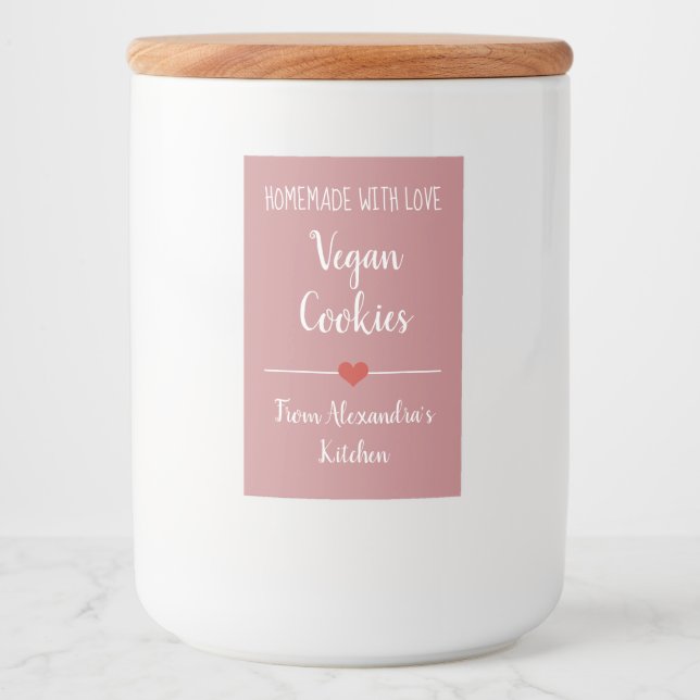 Vegan vintage pink cookies  food label (Front)