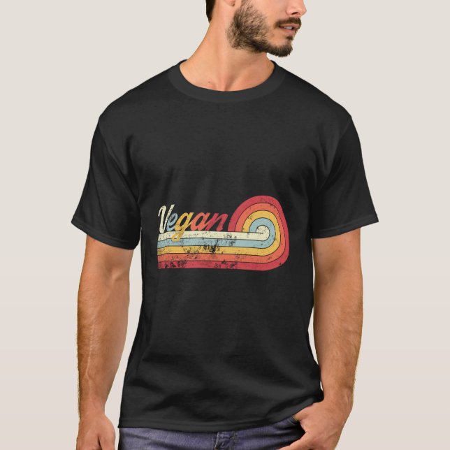 Vegan Vintage Retro Style T-Shirt (Front)