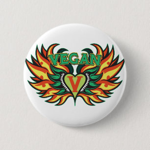 Vegan Wings 6 Cm Round Badge