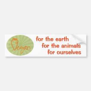 Vegan (with Carrot Graphic) Bumper Sticker