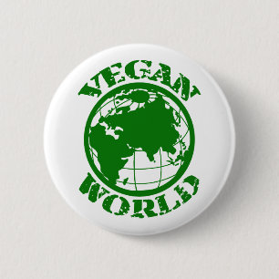 Vegan World 6 Cm Round Badge