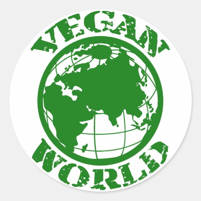 Vegan World Classic Round Sticker (Front)
